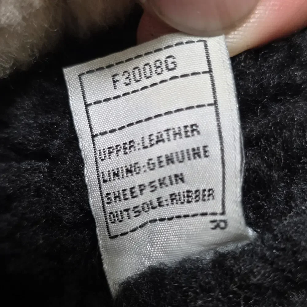 UGG AUSTRALIA 5123 Black Suburb Suede Leather Sheepskin Winter Boots Size 9